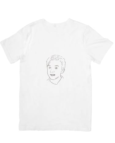 T-shirt enfant épais bio personnalisé avec portrait stylisé simple
