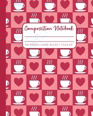 AUTUMN RED COMPOSITION NOTEBOOK - Coffee & Hearts