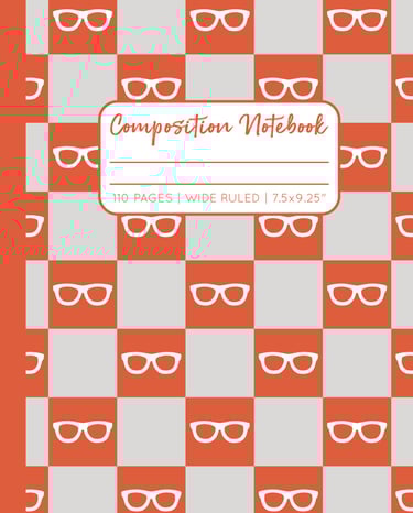 ORANGE COMPOSITION NOTEBOOK - Reading Glasses