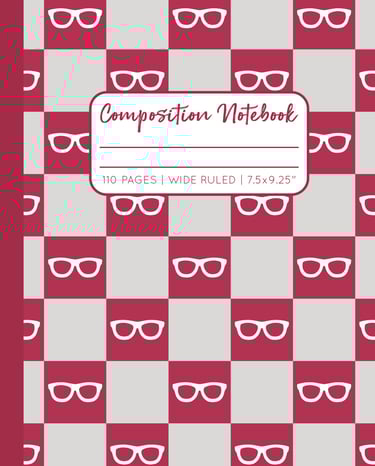 RED COMPOSITION NOTEBOOK - Reading Glasses
