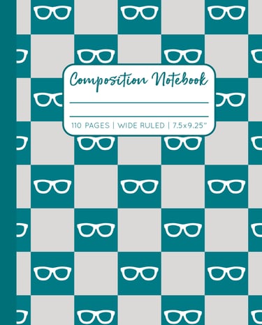 TEAL-GREEN COMPOSITION NOTEBOOK - Reading Glasses