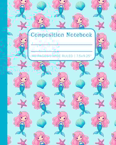 TEAL COMPOSITION NOTEBOOK - Mermaids