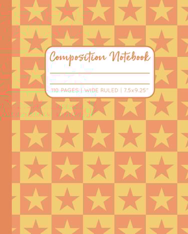 ORANGE-YELLOW COMPOSITION NOTEBOOK - Stars