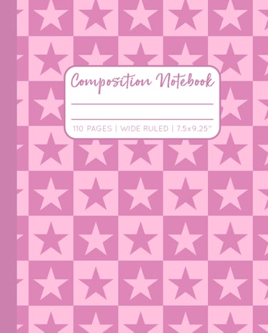 PINK COMPOSITION NOTEBOOK - Stars