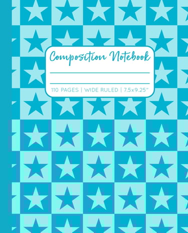 TEAL COMPOSITION NOTEBOOK - Stars