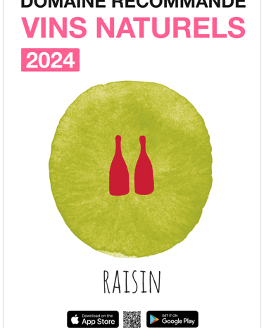 Domaine recommandé nommé "vins naturels 2024" par l'application Raisin