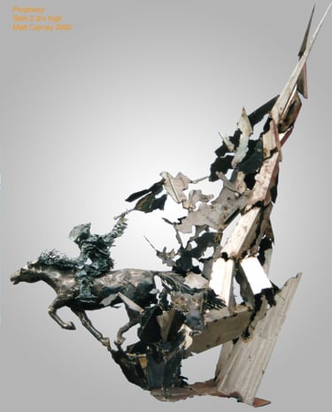 a sculpture of a man on a horse