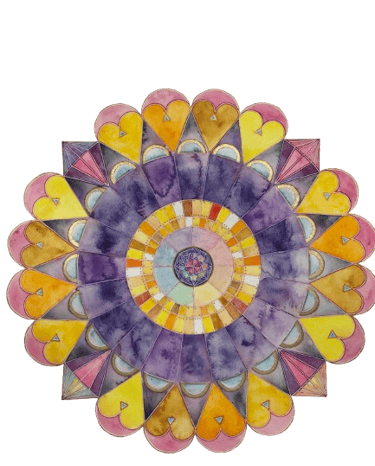 Mandala à l'aquarelle, réalisé par Karin Monami