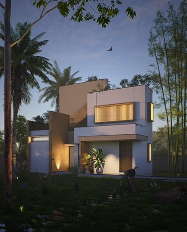 Modern duplex house design in Sambalpur