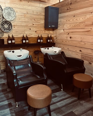 shampoo room for Meraki and Co salon and spa in Greer sc