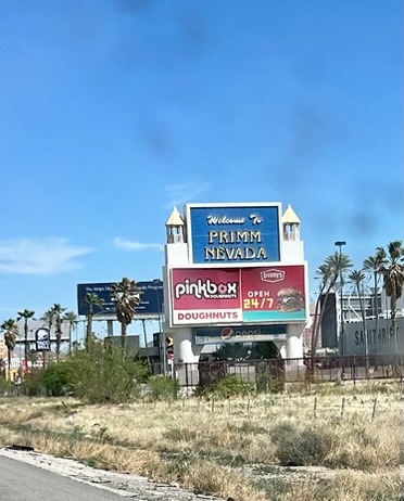 Northbound I-15 crossing from California into Nevada