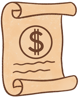 a scroller with a dollar sign on it