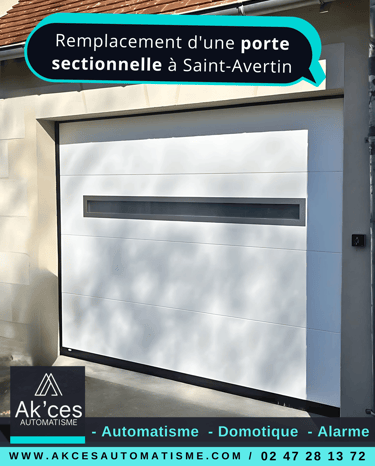 Porte de garage avec hublot en Indre-et-Loire près de Tours