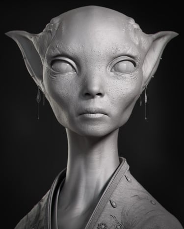 3D mesh of alien creater in Renderman
