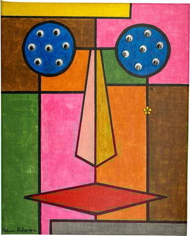 Toile tableau lampe Ligne couleurs maxime Risbourque