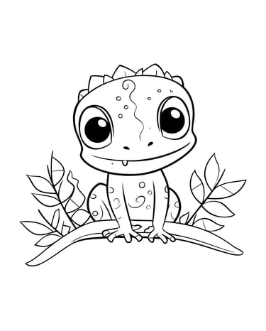 coloriage caméléon