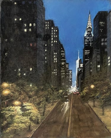 Tableau au pastel - 42nd street New York
