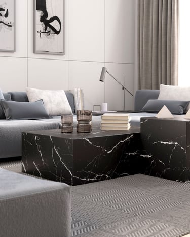 Center Table Urraca with marble for living room from Dilux Home