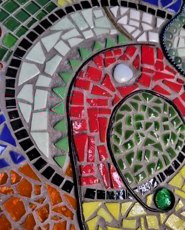 a mosaic glass mosaic tile table top