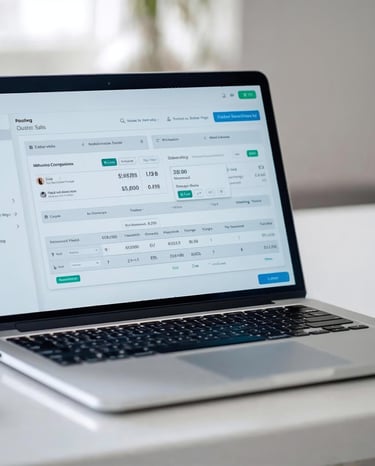 Xero accounting software dashboard displayed on a laptop screen for small business financial management.