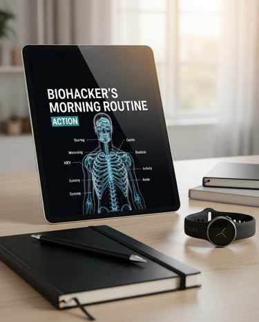 a tablet computer with a skeleton in the background