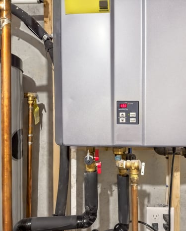 newly installed tankless water heater in Goodyear AZ residential home