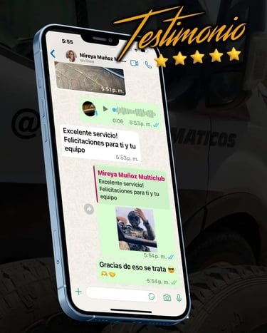 Testimonio 1 de una instalación de neumáticos