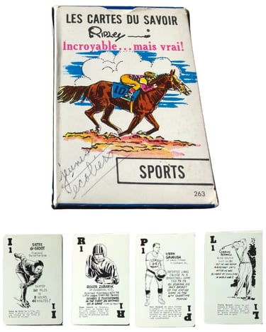 1960s Ripley's Believe it or not Library of Cards Rummy sports playing cards deck