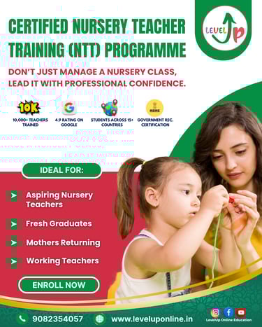 “Professional nursery teacher training online by LevelUp empowering educators with child development