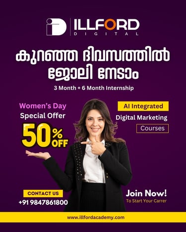 Illford Digital Academy - Women's Day Special 50% Course offer.
