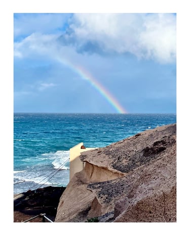 Rainbow in front of Casa Zia Madda in the Atlantic Ocean