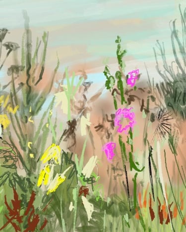 Digital drawing: Good morning Great Dixter frieze
