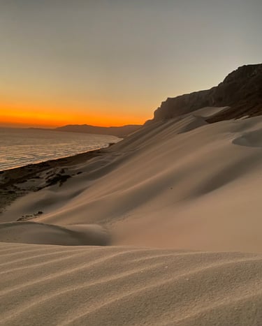 Socotra island tour sunrise over Arher beach sand dune