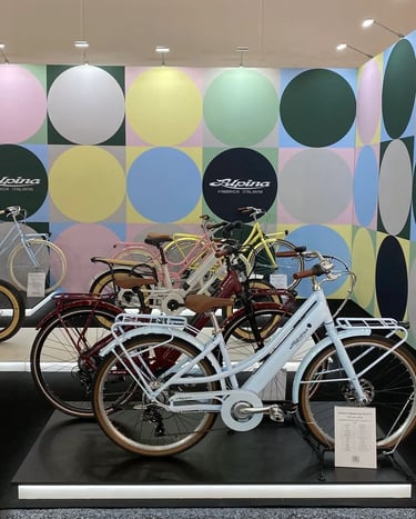Custom Alpina Bike exhibition stand built by World Expo Pro at Eurobike Frankfurt. (