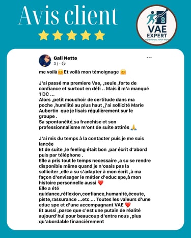 VAE EXPERT - Marie Aubertin - témoignage Accompagnement VAE en Alsace
