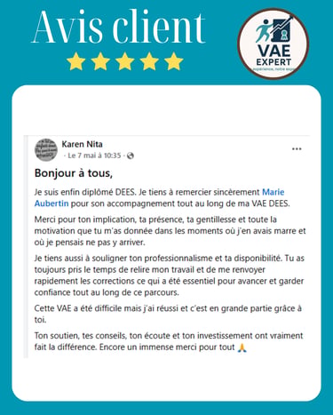 VAE EXPERT - Marie Aubertin - témoignage Accompagnement VAE en Alsace