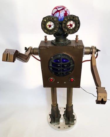Found object robot named Brainiac by artist Tal Avitzur.