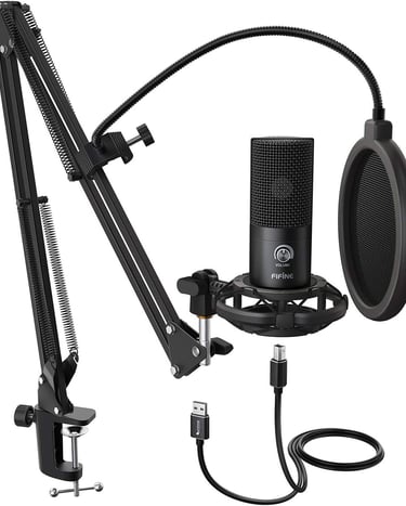 5. FIFINE T669 USB Microphone Bundle – Complete Starter Kit