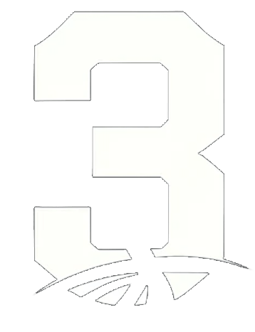 a white and black number thirteen on a black background