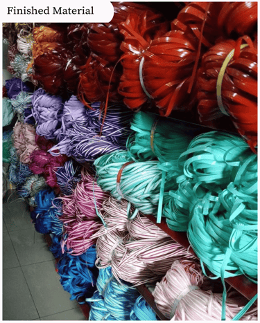 Bahan plastik daur ulang berwarna untuk pembuatan tas anyaman handmade Craftvitas Indonesia