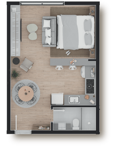 planta loft 205 e 208 - ORLA Laranjal