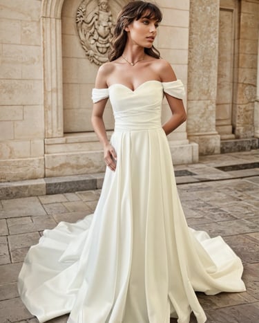robe de mariée en satin minimaliste 