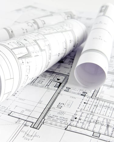 Architectural floor plan for custom home design with detailed room sizes and open layout concept