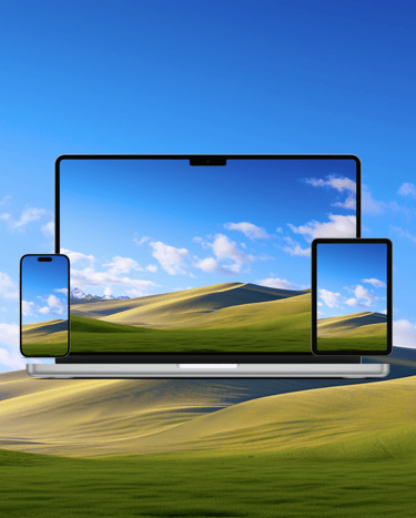 a laptop computer monitor and a laptop on a grassy field