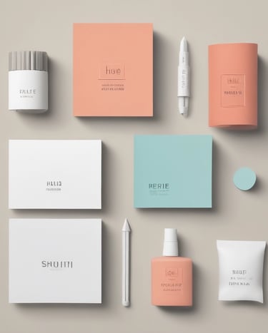 An array of printed materials including brochures and business cards.