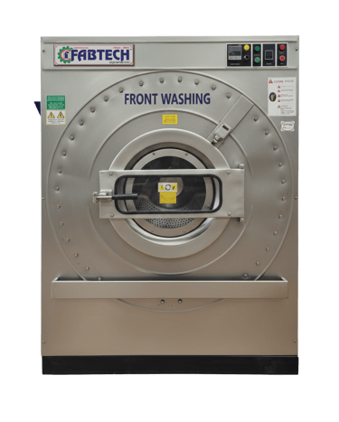Industrial front loading washing machine for large-scale use