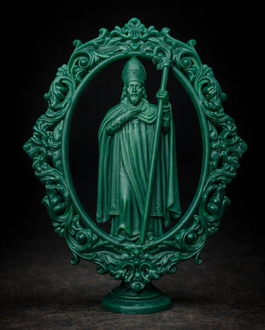 cera de prototipo para medalla de San Blas