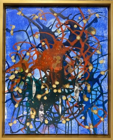 Inside My Brain 50.8 x 40.64 cm Acrylic poured paint on canvas