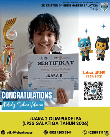 SD Kristen 04 Salatiga Juara 2 Olimpiade IPA