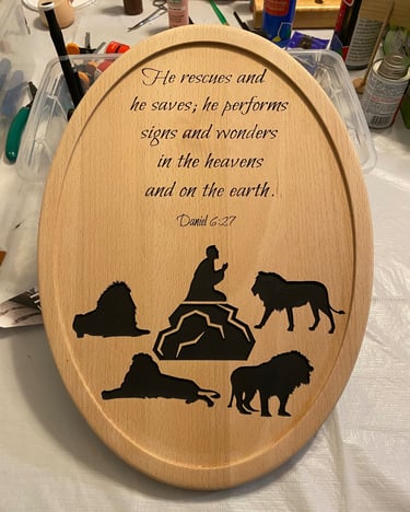 Daniel in lion's den sign